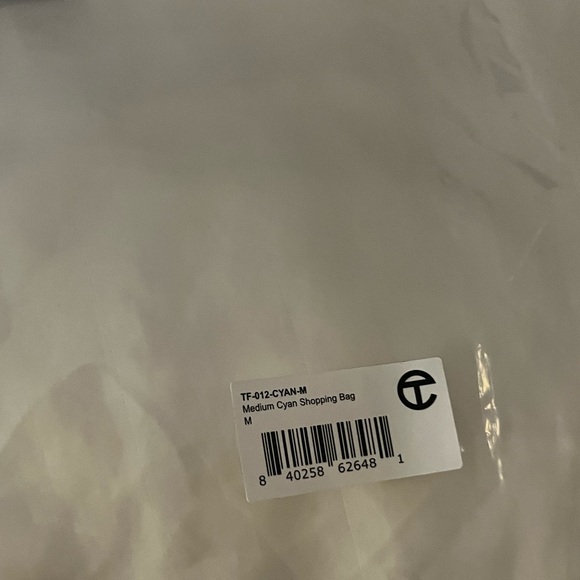 💙 SET NWT TELFAR Cyan blue SET of TWO - medium & small shopping bag totes 💙 - Picture 10 of 14